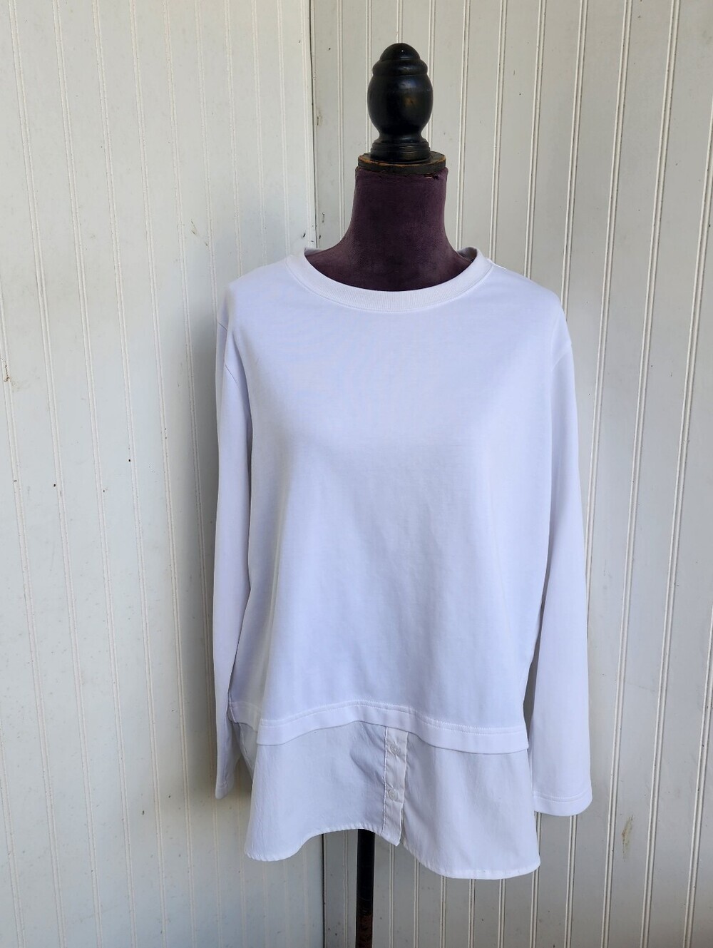 Athleta Women's Gallery White Long Sleeve Tunic Sweatshirt Athleisure Sz L - Picture 5 of 15